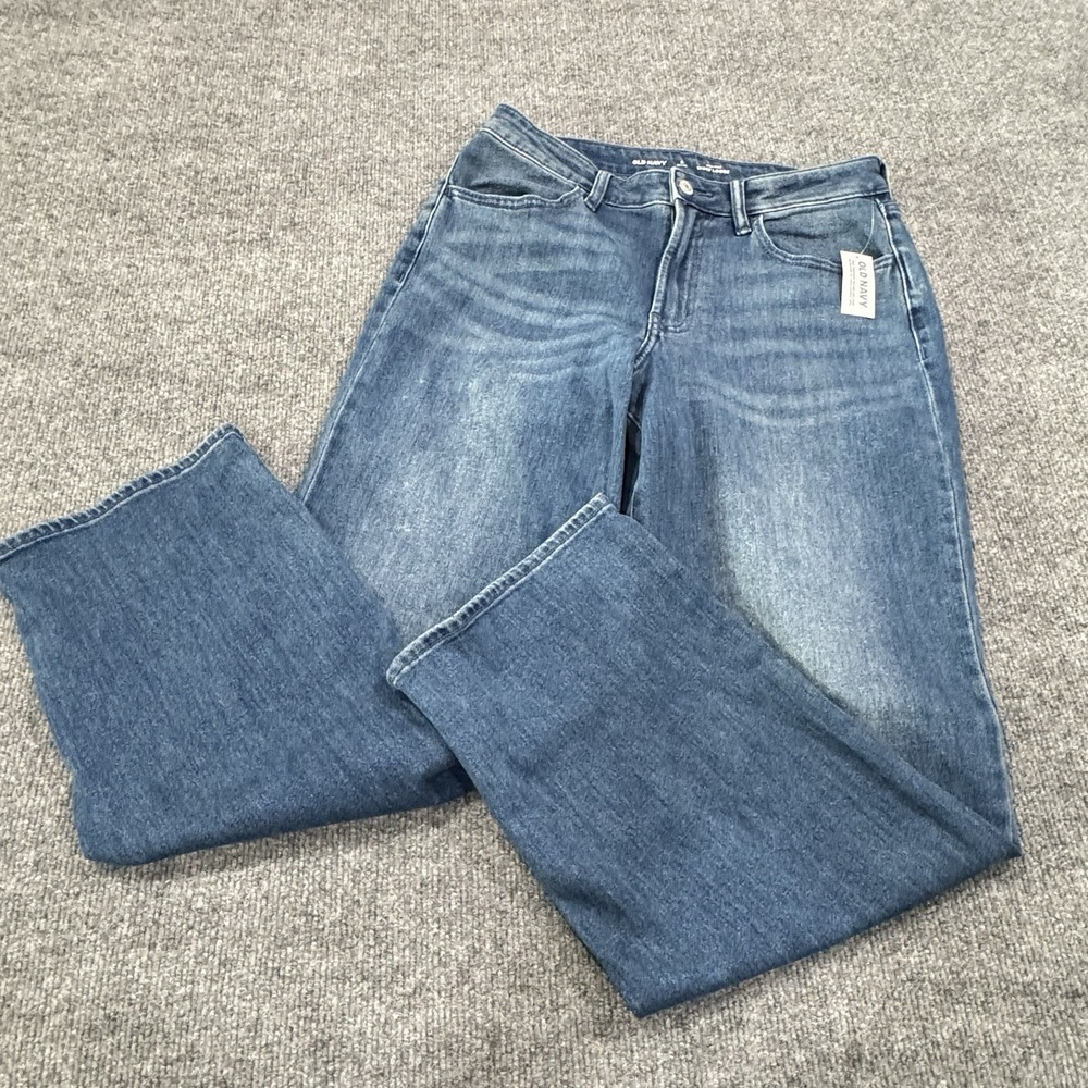 Old Navy Women's 8 Petite High Rise Sky Hi Wide Leg Denim Jeans NWT - Picture 2 of 8